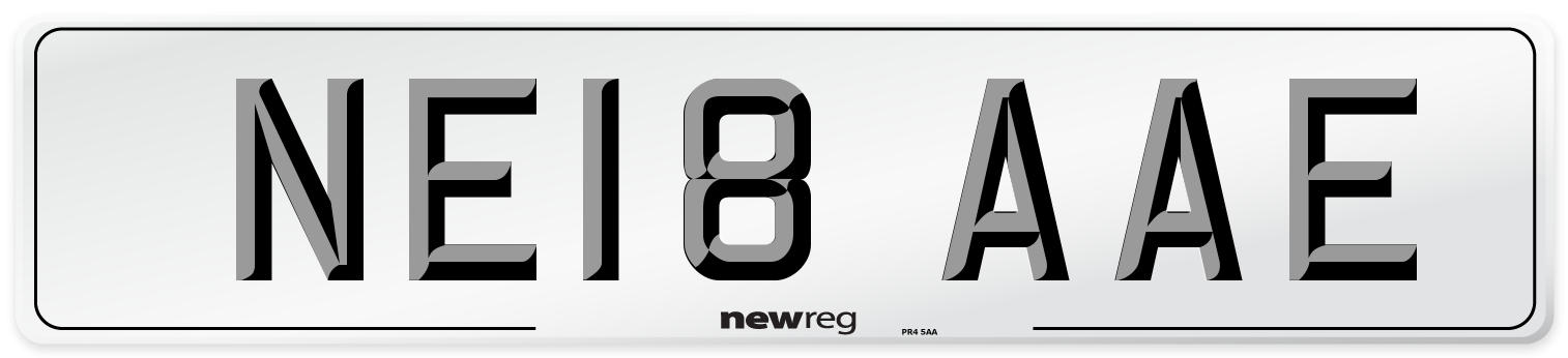 NE18 AAE Number Plate from New Reg